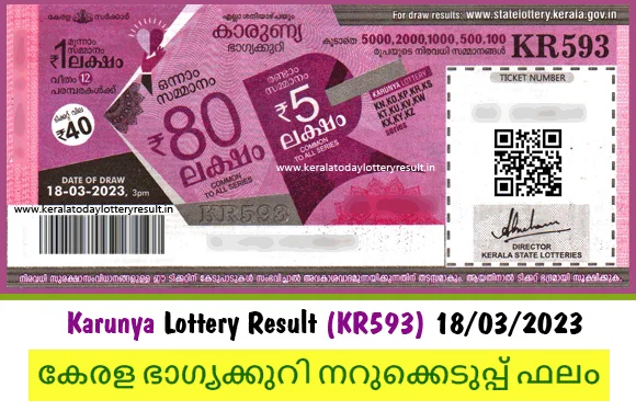 kerala lottery result-kr593