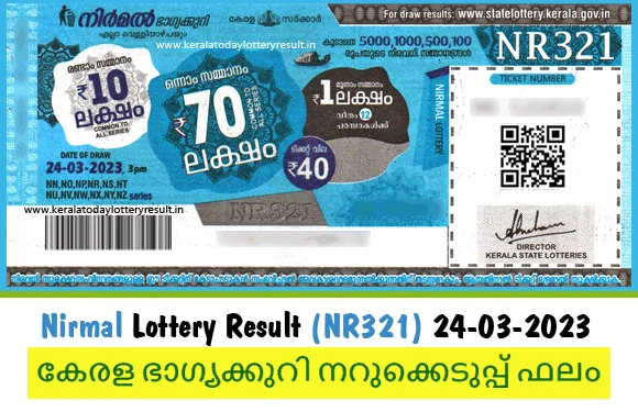 kerala lottery result-nr321