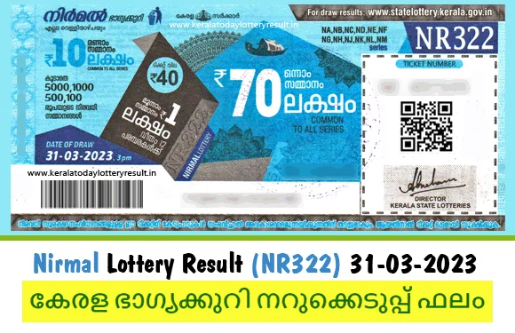 kerala lottery result-nr322